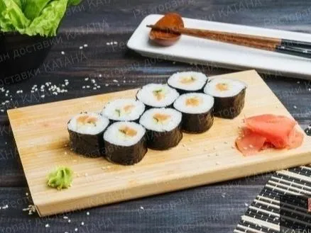 1+1 Ролл с лососем и огурцом